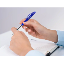 Boligrafo q-connect retractil con clip diseño fino tinta aceite 0,7 mm color azul