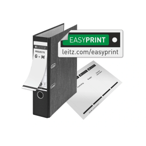 Archivador de palanca leitz co2 neutral carton jaspeado 180 din a4 lomo 80 mm negro