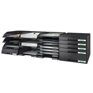 Bandeja sobremesa leitz plus slim color negro