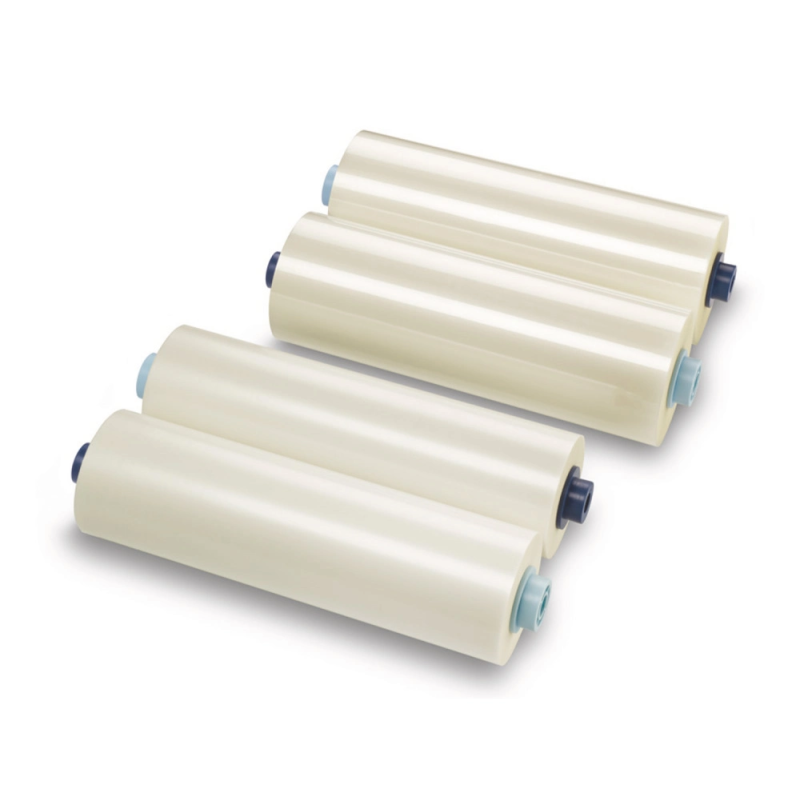 Repuesto para plastificadora gbc 305mm x 75mt 75 mc pack 1 bobina brillo + 1 bobina mate