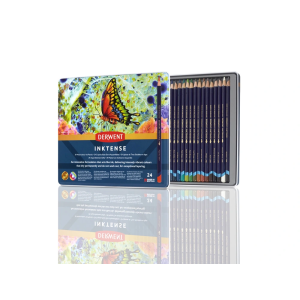 Lapices de colores derwent inktense caja metalica 24 unidades colores surtidos