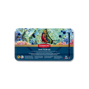 Lapices de colores derwent inktense caja metalica 36 unidades colores surtidos
