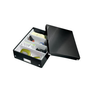 Caja almacenamiento leitz click & store mediana color negro 280x100x370 mm