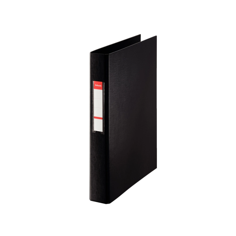Carpeta esselte 2 anillas 25 mm folio plastico forrado con tarjetero color negro