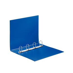 Carpeta esselte 4 anillas 40 mm folio plastico forrado con tarjetero color azul