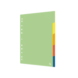 Separador liderpapel polipropileno juego de 5 separadores a4 multitaladro 500 micras