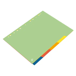 Separador liderpapel polipropileno juego de 5 separadores a4 multitaladro 500 micras