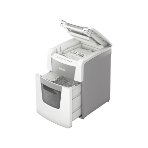 Destructora de documentos leitz iq auto+ para pequeña oficina 100 p5 blanca