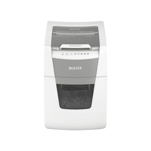 Destructora de documentos leitz iq auto+ para pequeña oficina 100 p5 blanca