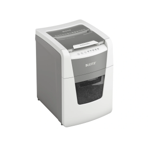 Destructora de documentos leitz iq auto+ para pequeña oficina 100 p5 blanca
