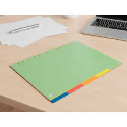 Separador liderpapel polipropileno juego de 5 separadores a4 multitaladro 500 micras