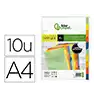 Separador liderpapel polipropileno juego de 10 separadores a4 multitaladro 500 micras