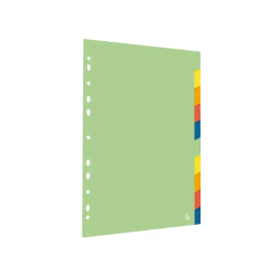 Separador liderpapel polipropileno juego de 10 separadores a4 multitaladro 500 micras