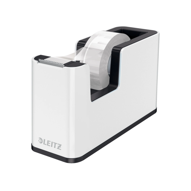 Portarrollo sobremesa leitz wow dual para cintas 33 mt color blanco/negro