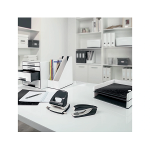 Portarrollo sobremesa leitz wow dual para cintas 33 mt color blanco/negro