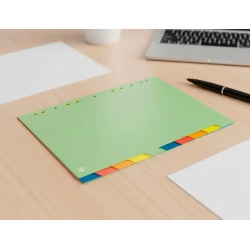 Separador liderpapel polipropileno juego de 10 separadores a4 multitaladro 500 micras