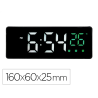 Reloj q-connect sobremesa digital con temperatura 3 alarmas control de voz 160x60x25mm