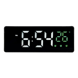 Reloj q-connect sobremesa digital con temperatura 3 alarmas control de voz 160x60x25mm