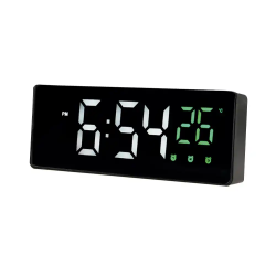Reloj q-connect sobremesa digital con temperatura 3 alarmas control de voz 160x60x25mm