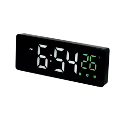 Reloj q-connect sobremesa digital con temperatura 3 alarmas control de voz 160x60x25mm