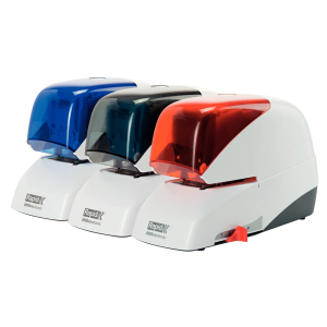 Grapadora electrica rapid 5050e capacidad 50 hojas usa casette grapas 5050e color plata/naranja
