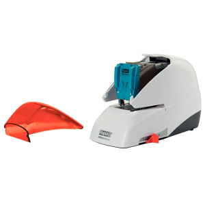 Grapadora electrica rapid 5050e capacidad 50 hojas usa casette grapas 5050e color plata/naranja