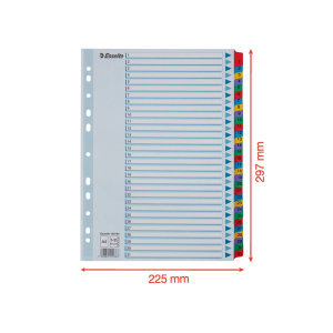Separador numerico esselte cartulina 1-31 juego de 31 separadores din a4 multitaladro