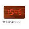 Reloj q-connect sobremesa digital acabado madera luz roja 100x40x60mm