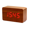 Reloj q-connect sobremesa digital acabado madera luz roja 100x40x60mm