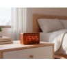 Reloj q-connect sobremesa digital acabado madera luz roja 100x40x60mm