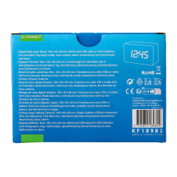 Reloj q-connect sobremesa digital acabado madera luz roja 100x40x60mm