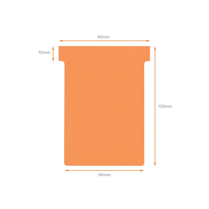 Ficha t para plannings nobo indice 3 cartulina 170 gr color naranja pack de 100 unidades