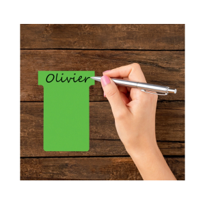 Ficha t para plannings nobo indice 3 cartulina 170 gr color verde pack de 100 unidades