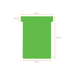 Ficha t para plannings nobo indice 3 cartulina 170 gr color verde pack de 100 unidades