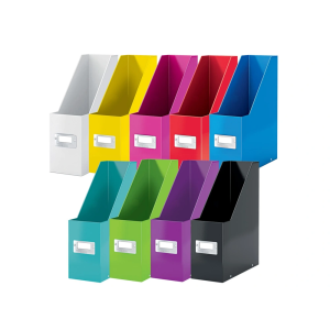 Revistero leitz click & store con portaetiquetas color blanco 103x170x235 mm