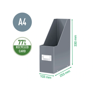 Revistero leitz click & store con portaetiquetas color negro 103x170x235 mm