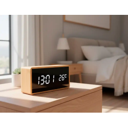 Reloj q-connect sobremesa digital con temperatura 150x45x70mm