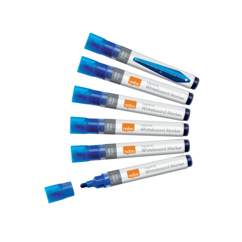 Rotulador nobo para pizarra blanca tinta liquida punta conica 3 mm azul caja de 10 unidades