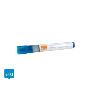 Rotulador nobo para pizarra blanca tinta liquida punta conica 3 mm azul caja de 10 unidades