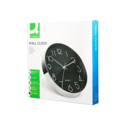 Reloj q-connect de pared analogico plateado silencioso 305x305x40mm