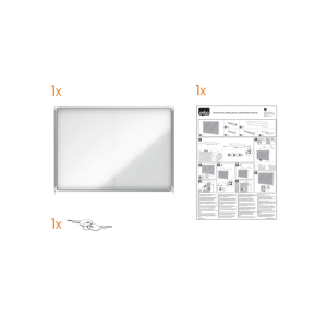 Vitrina de anuncios nobo premium plus con puerta corredera fondo magnetico 18 x din a4 hojas 997x1412x54 mm