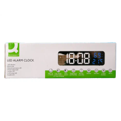 Reloj q-connect de pared y sobremesa digital con temperatura 230x35x70 mm