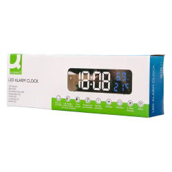 Reloj q-connect de pared y sobremesa digital con temperatura 230x35x70 mm