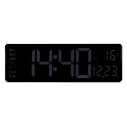 Reloj q-connect de pared y sobremesa digital con temperatura y mando a distancia 387x32x130 mm