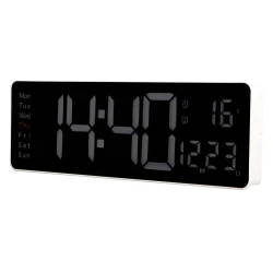 Reloj q-connect de pared y sobremesa digital con temperatura y mando a distancia 387x32x130 mm
