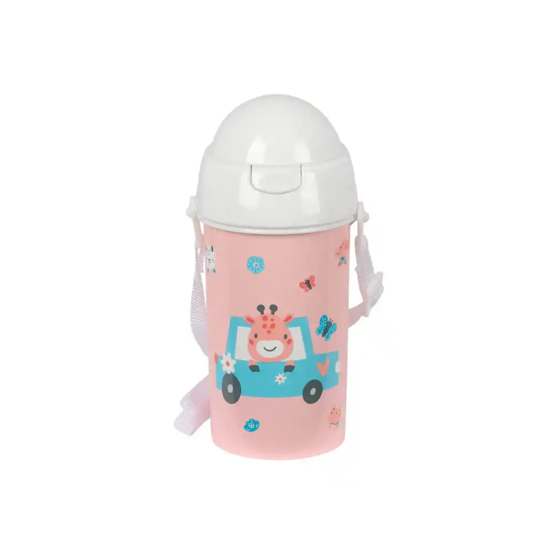 Botella portaliquidos safta 500ml apertura automatica con pajita safta preescolar 195x73x73 mm