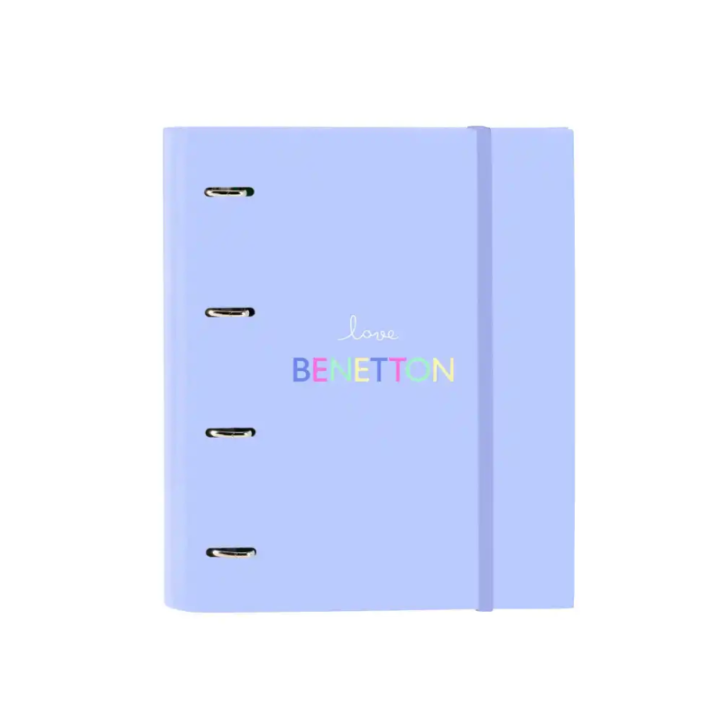 Carpeta con recambio safta din a4 cuadro 5 mm con goma y 5 separadores benetton lila