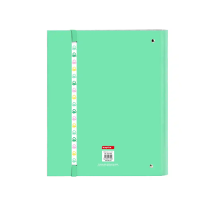 Carpeta con recambio safta din a4 cuadro 5 mm con goma y 5 separadores benetton mint