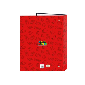 Carpeta carton folio 4 anillas mixtas safta super mario trick