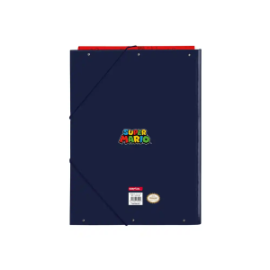 Carpeta carton folio gomas solapas safta super mario trick